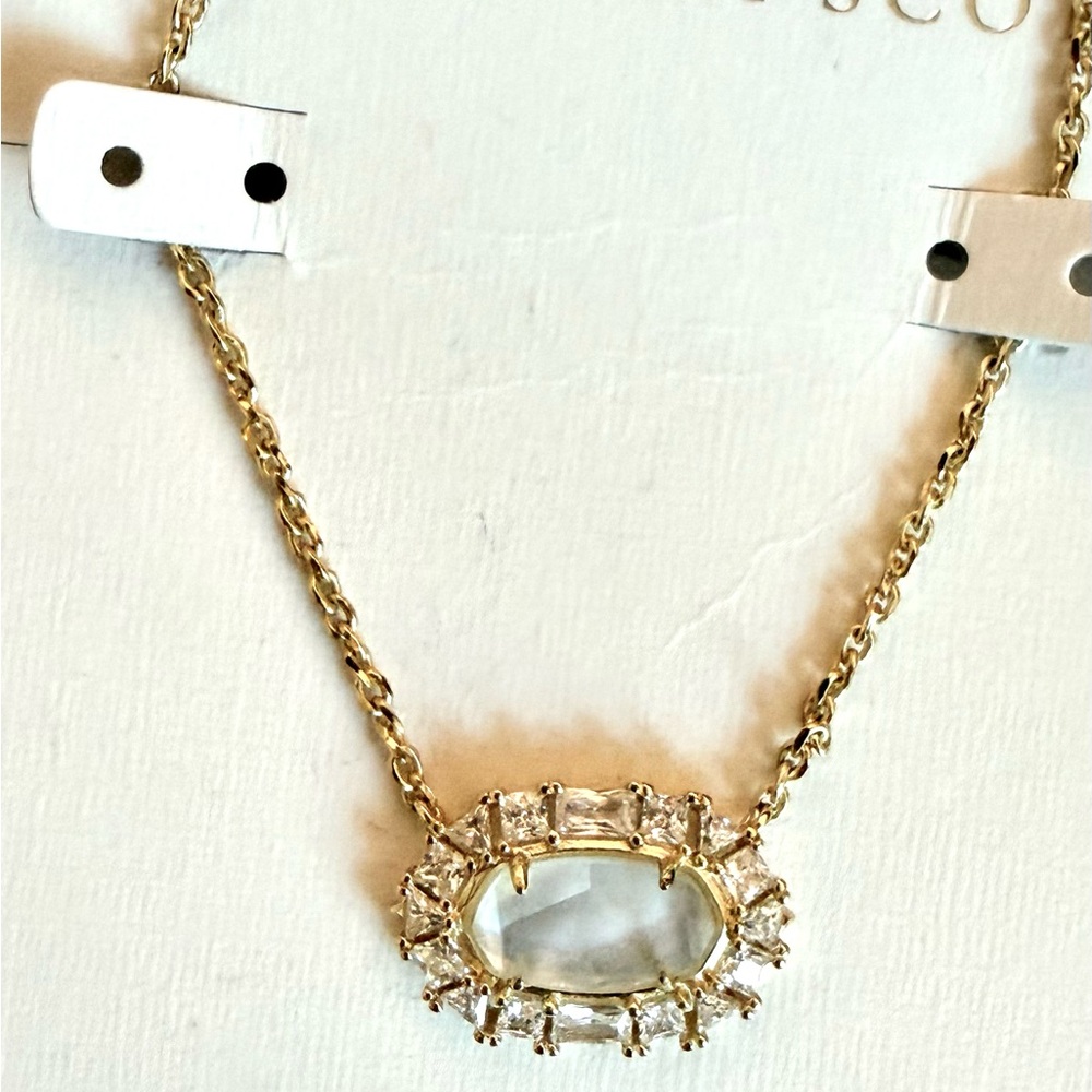 Kendra Scott Gold-tone Neckace with Mother of Pearl and Faux Diamonds